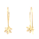 Aros De Oro Amarillo 18K Pistilo Con 1 Perla