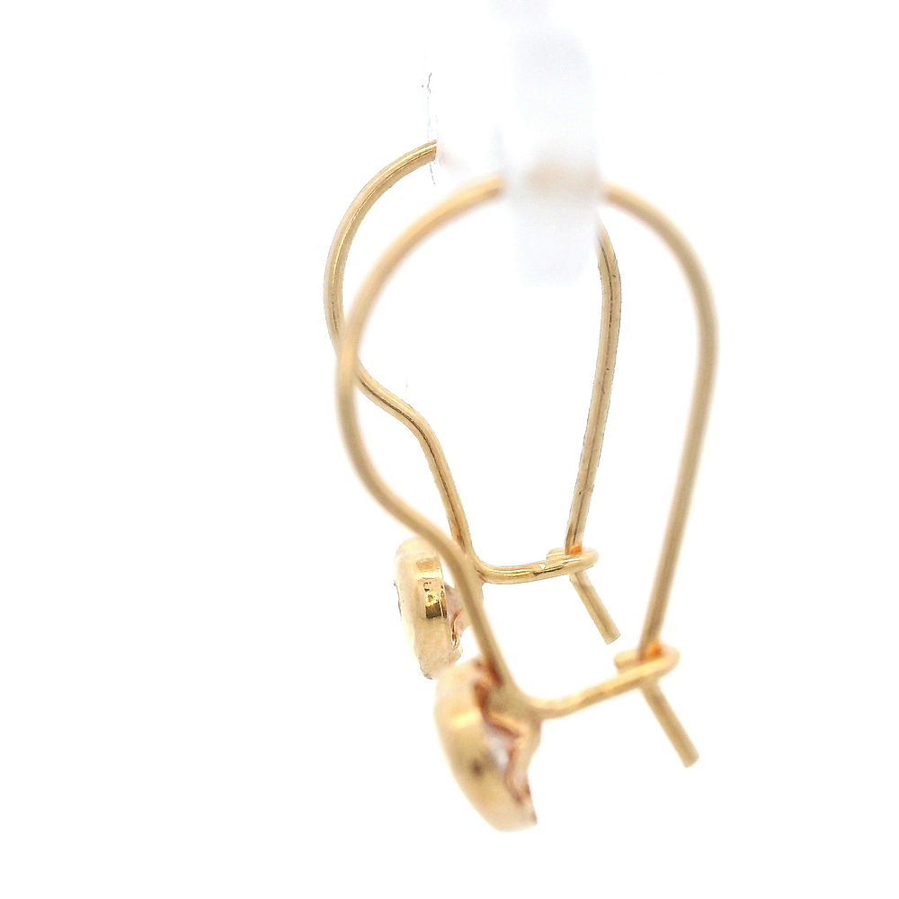 Aros De Oro Amarillo 18K Corazón Incolora