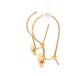 Aros De Oro Amarillo 18K Corazón Rosada