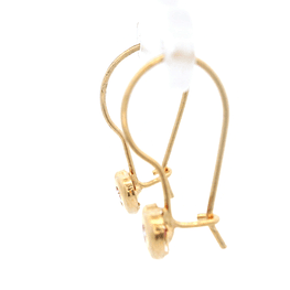 Aros De Oro Amarillo 18K Corazón Rosada