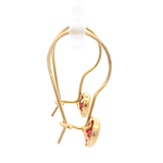 Aros De Oro Amarillo 18K Corazón Rosada