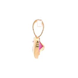 Colgante De Oro Amarillo 18K Corazón Fucsia Con Valier