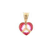 Colgante De Oro Amarillo 18K Corazón Fucsia Con Valier
