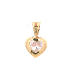 Colgante De Oro Amarillo 18K Corazón Incolora