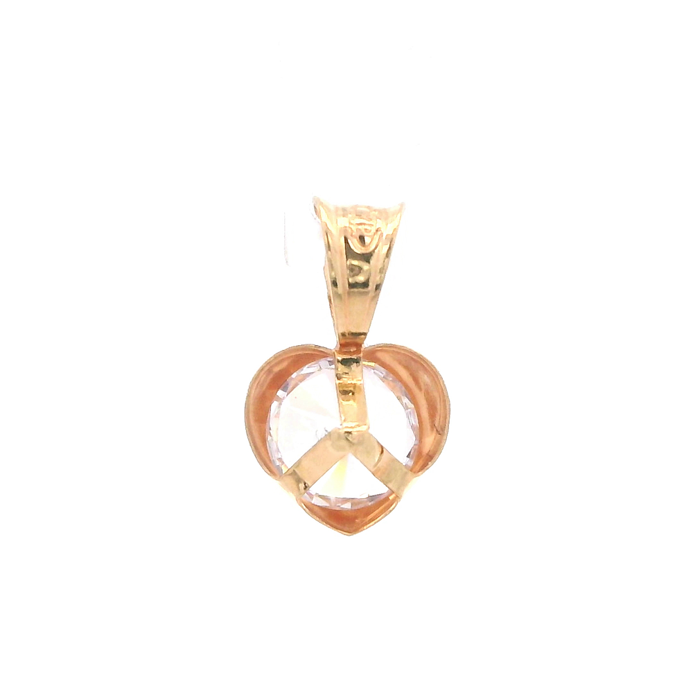 Colgante De Oro Amarillo 18K Corazón Incolora