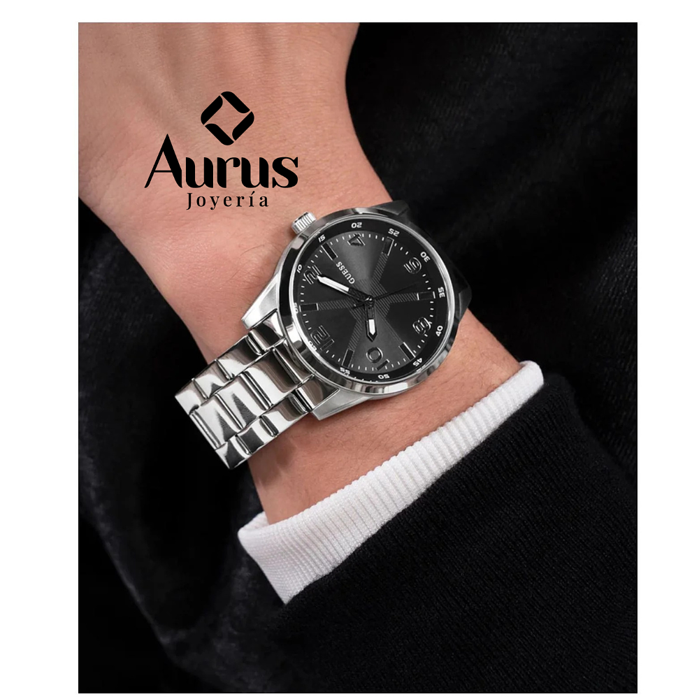 Reloj GUESS Monte GW0804G2 Hombre Plateado/Negro