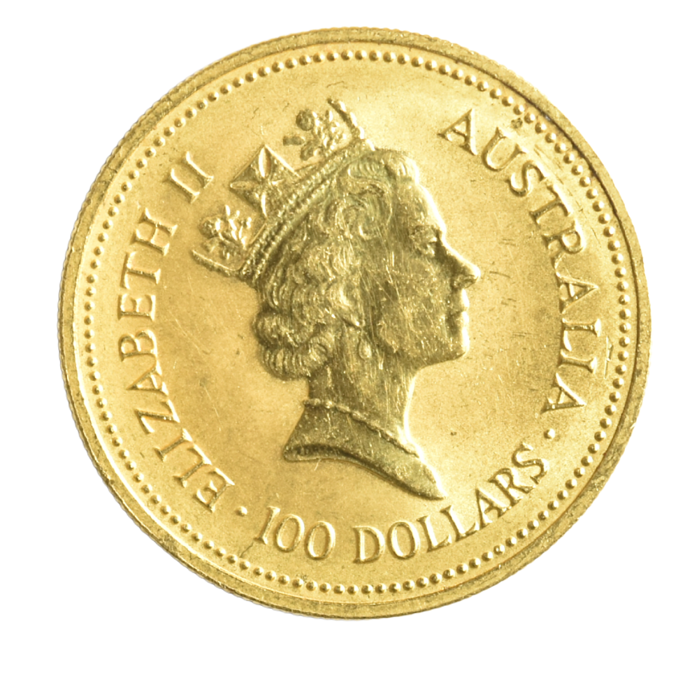 Moneda de Oro Australia 100 Dólares 1987 The Australian Nugget (Welcome Stranger) 