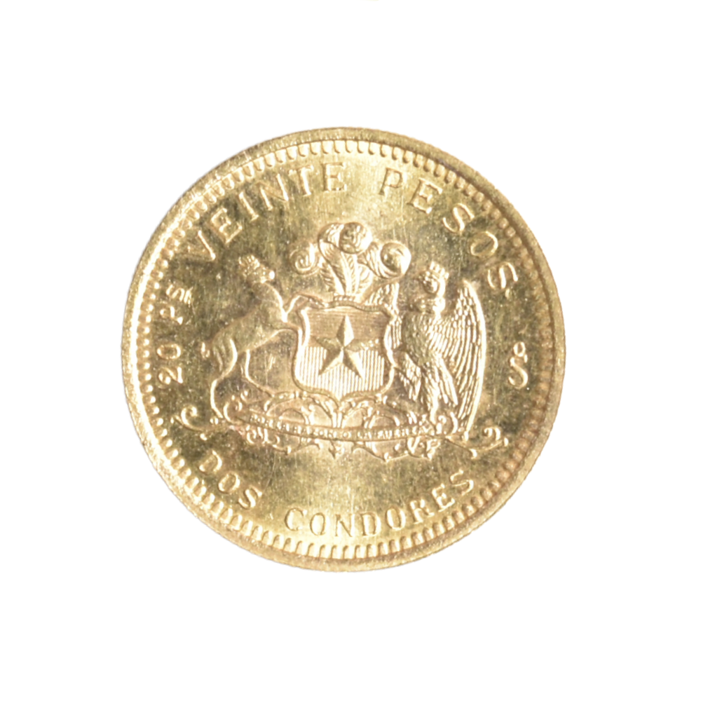 Moneda de Oro 20 Pesos Chile 1976 “Dos Cóndores” – Oro 900