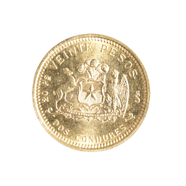 Moneda de Oro 20 Pesos Chile 1976 “Dos Cóndores” – Oro 900