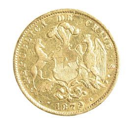 Moneda de Oro 10 Pesos Chile Año 1872
