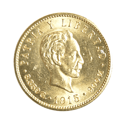 Moneda de Oro Cuba 5 Pesos 1915 “Patria y Libertad” – Oro 900