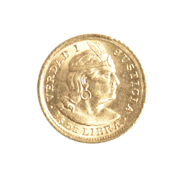 Moneda de Oro 1/5 de Libra Perú 1966