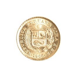 Moneda de Oro 1/5 de Libra Perú 1966