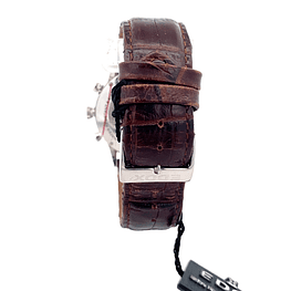 Reloj Edox Les Vauberts Chronograph Big Date 10010 Hombre Acero 40 mm Esfera Plateada