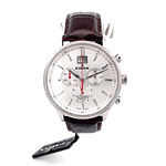 Reloj Edox Les Vauberts Chronograph Big Date 10010 Hombre Acero 40 mm Esfera Plateada