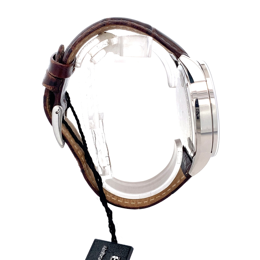 Reloj Edox Les Vauberts Chronograph Big Date 10010 Hombre Acero 40 mm Esfera Plateada