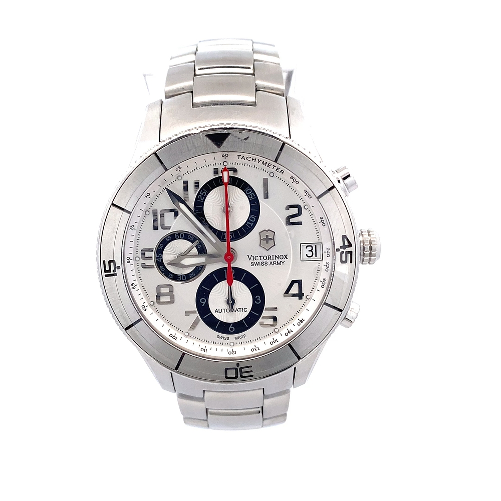 Reloj Victorinox Swiss Army Ambassador Clous de Paris 241191 Hombre Automático Acero 44 mm Esfera Gris