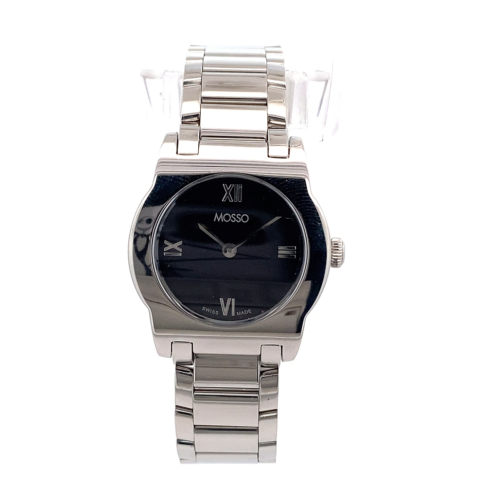 Reloj Mosso Tondo Mujer Cuarzo Acero 29 mm Esfera Negra