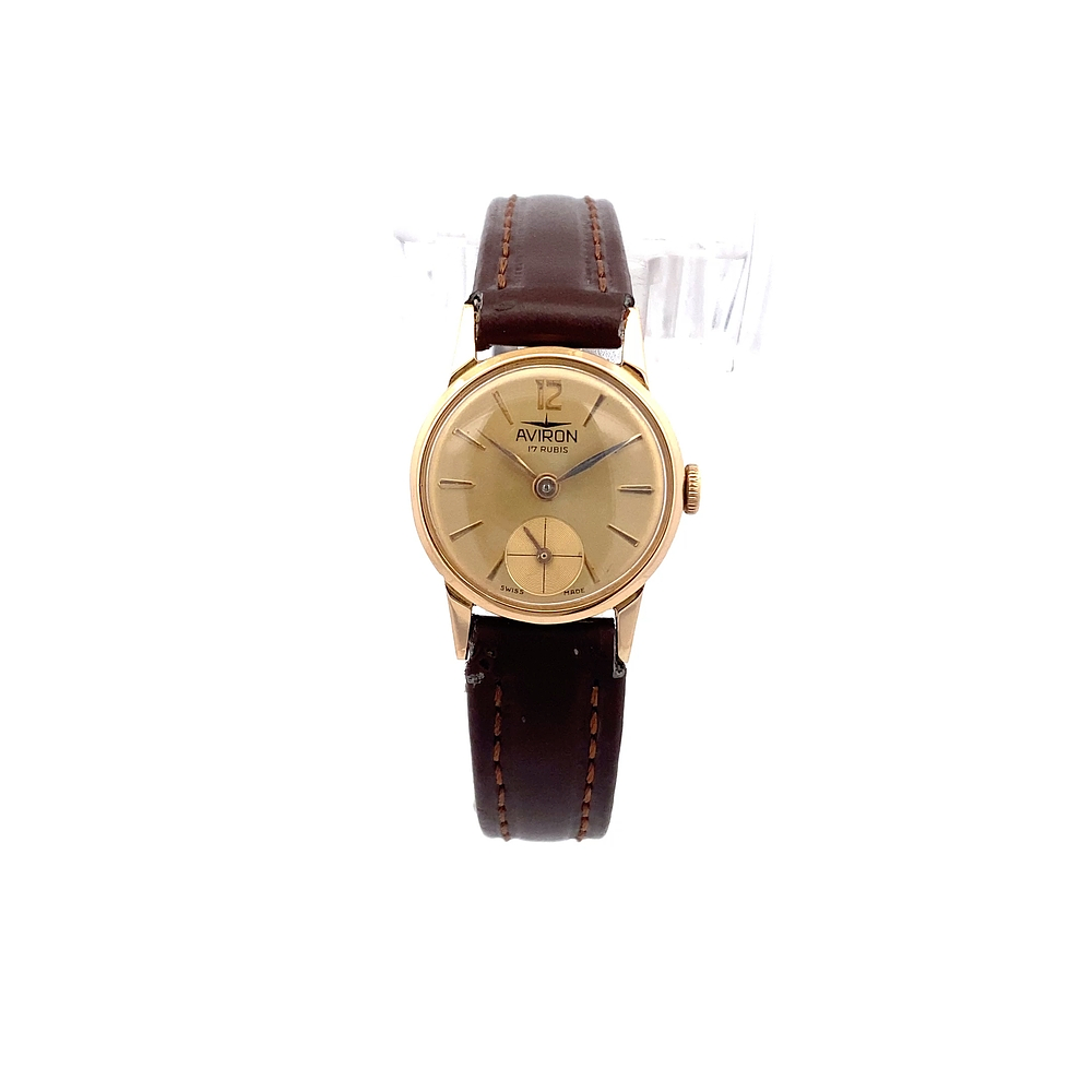 Reloj Aviron Mujer Mecánico Oro 750 21 mm Esfera Beige