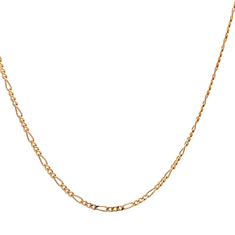 Cadena de Oro Amarillo 18K Figaro 3X1