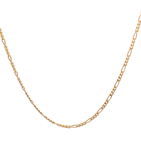 Cadena de Oro Amarillo 18K Figaro 3X1
