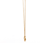 Cadena de Oro Amarillo 18K Rolo con Dije Satélite, 1 Piedra Incolora