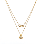 Cadena de Oro Amarillo 18K Rolo con Dije Punto de Luz Doble y Piedras Incoloras