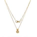 Cadena de Oro Amarillo 18K Rolo con Dije Punto de Luz Doble