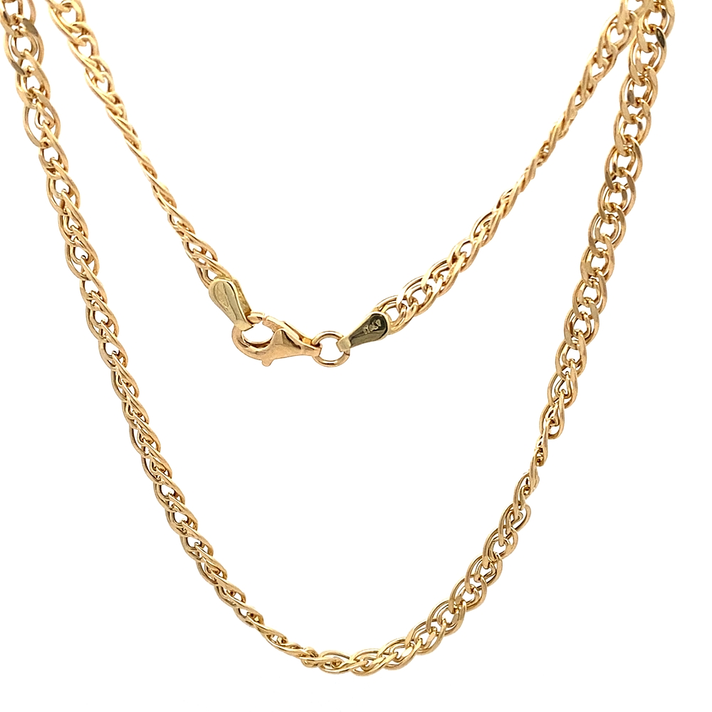 Cadena de Oro Amarillo 18K Barbada Doble