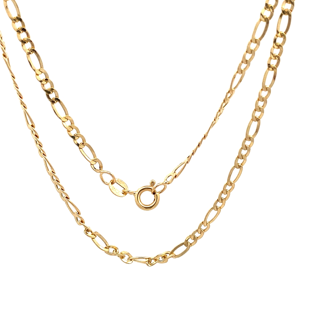 Cadena de Oro Amarillo 18K Figaro 3X1