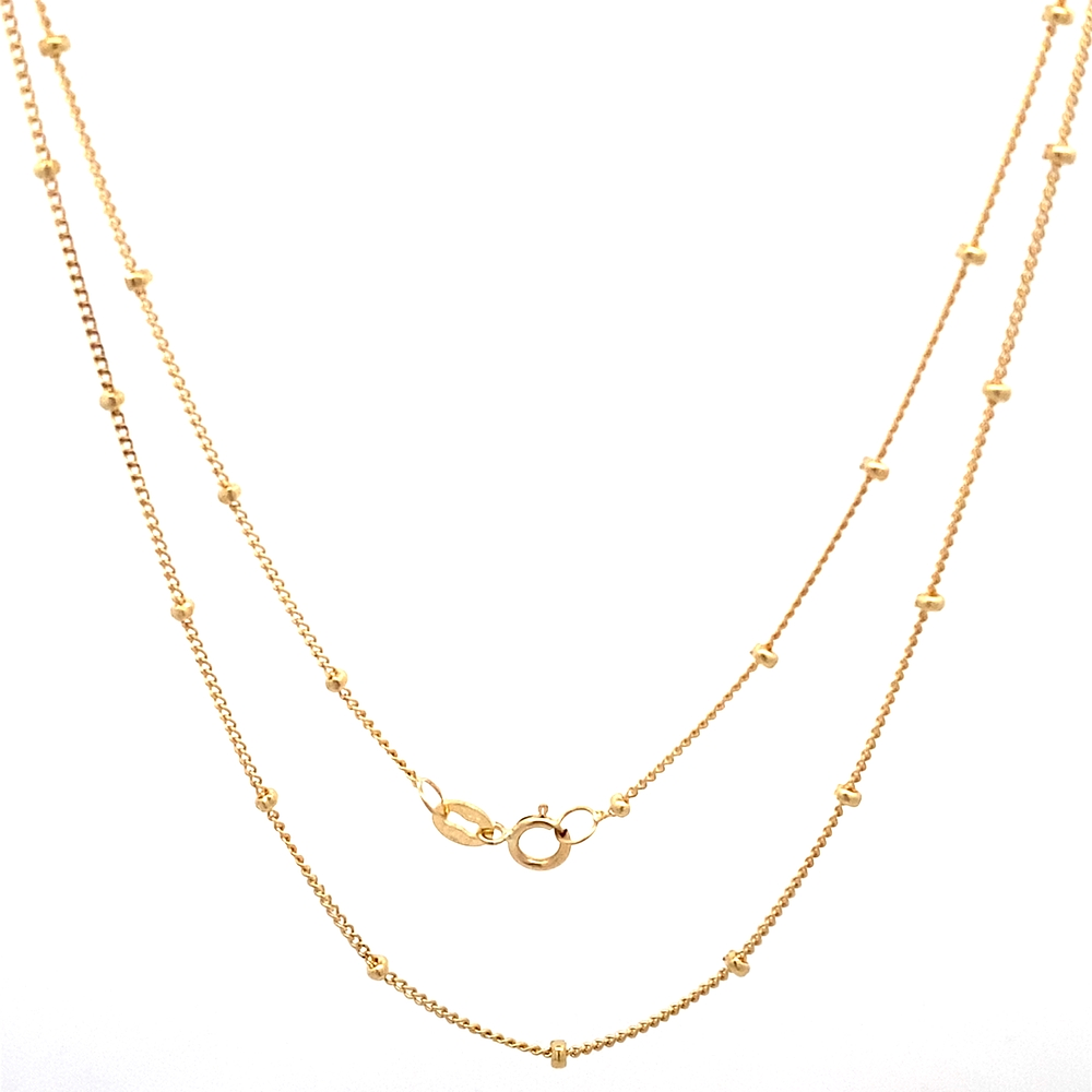 Cadena de Oro Amarillo 18K Barbada con Esferas