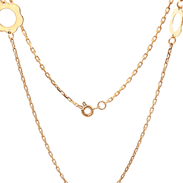 Cadena de Oro Amarillo 18K Limada con Flores