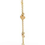 Cadena de Oro Amarillo 18K Rolo con Colgantes Corazones