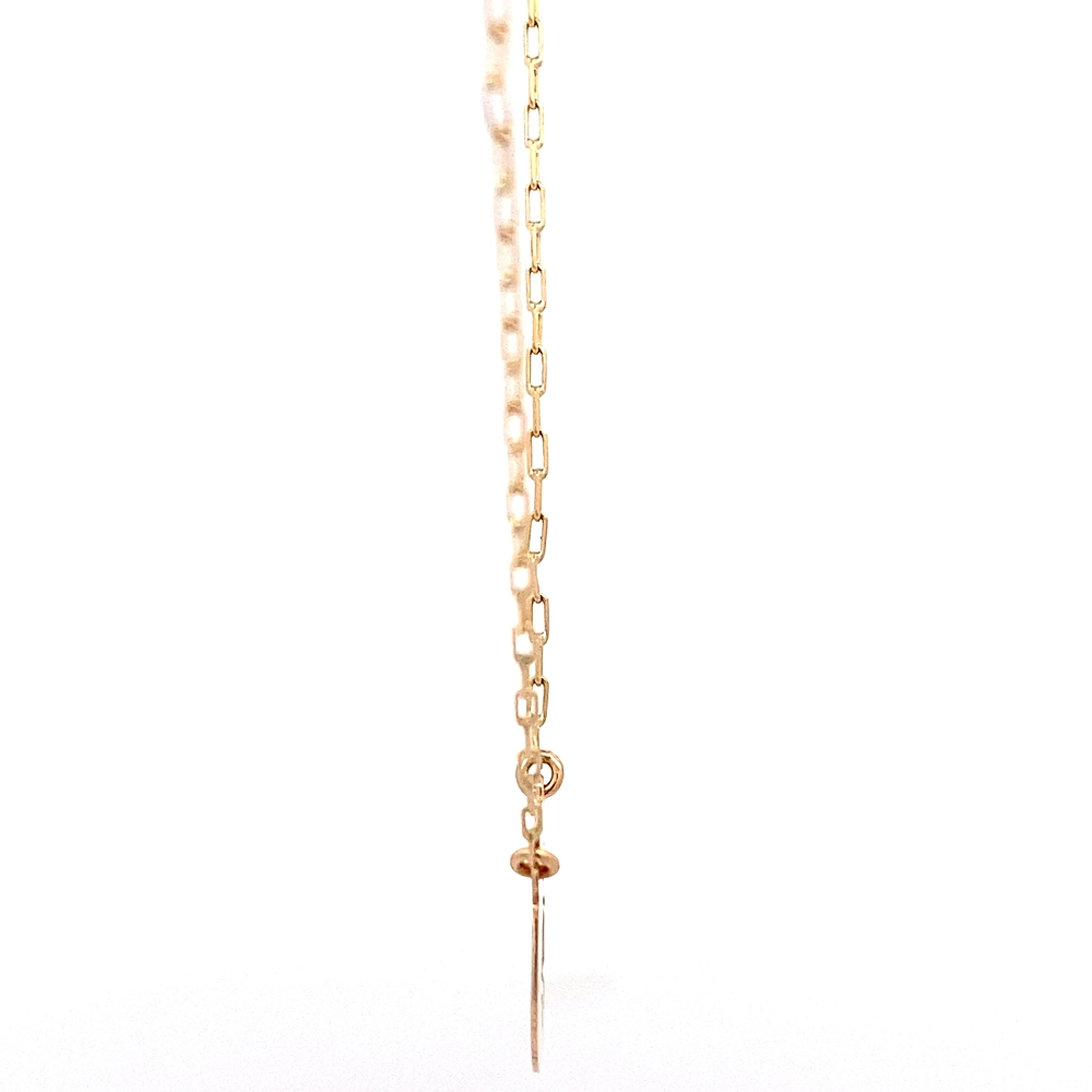 Cadena de Oro Amarillo 18K Limada con Dije Medalla Circular Calada Niña