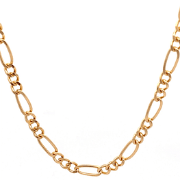 Cadena de Oro Amarillo 18K Figaro 3X1
