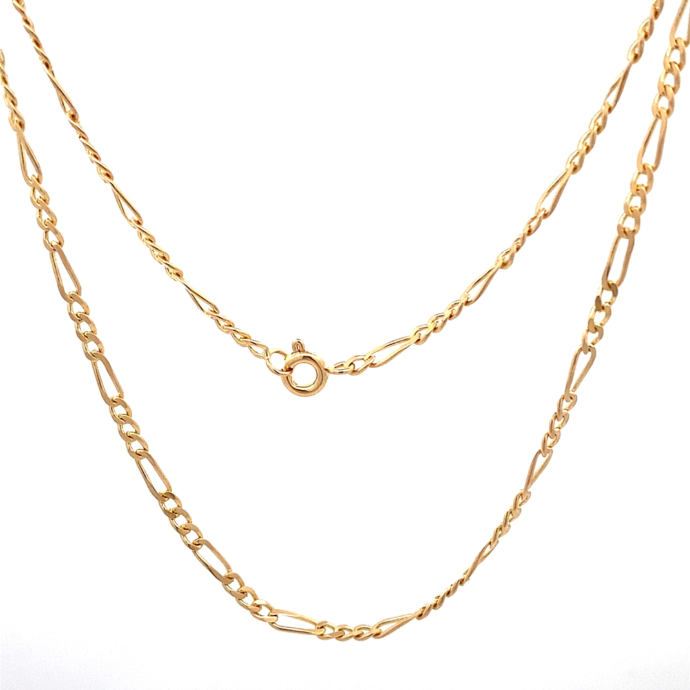 Cadena de Oro Amarillo 18K Figaro 3X1
