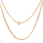 Cadena de Oro Amarillo 18K Figaro 3X1