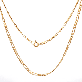 Cadena de Oro Amarillo 18K Figaro 3X1
