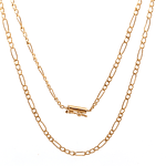 Cadena de Oro Amarillo 18K Figaro 3X1