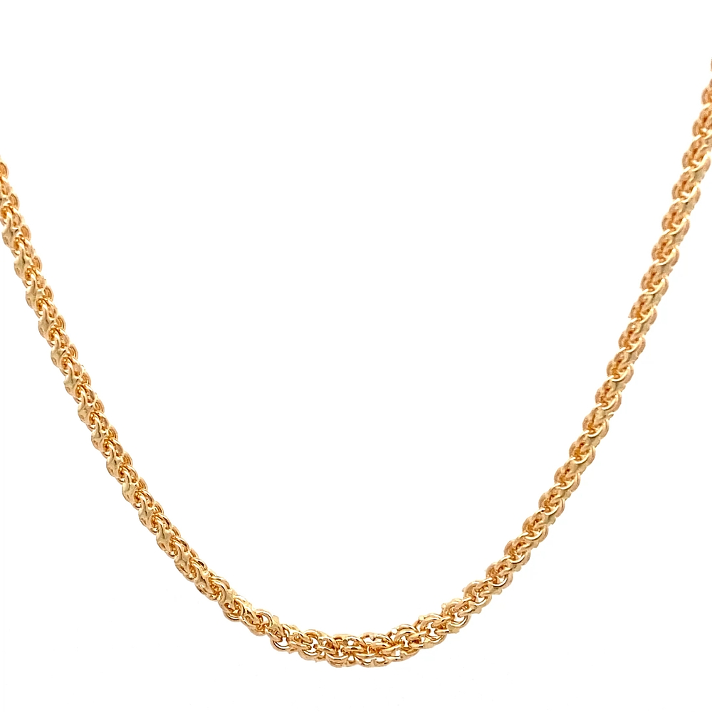 Cadena de Oro Amarillo 18K Barbada Doble Entrelazada