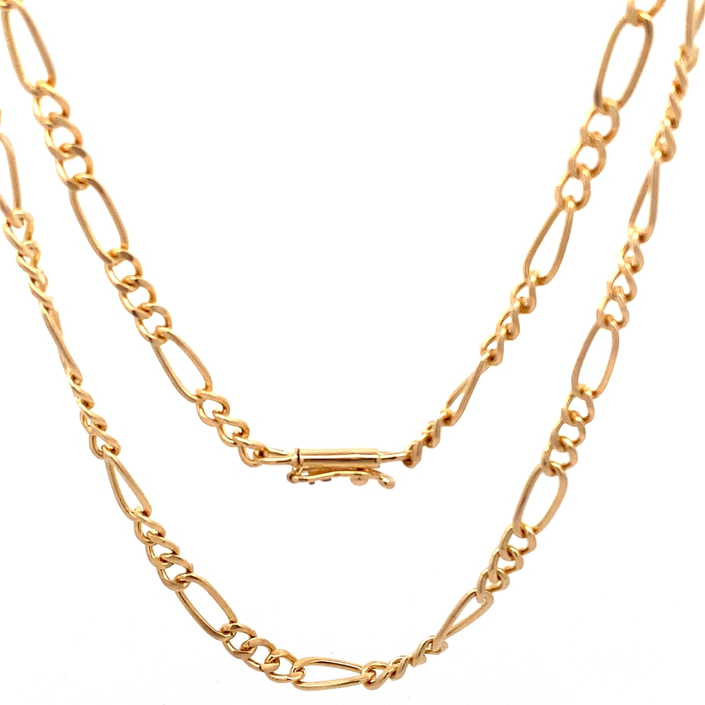 Cadena de Oro Amarillo 18K Figaro 3X1