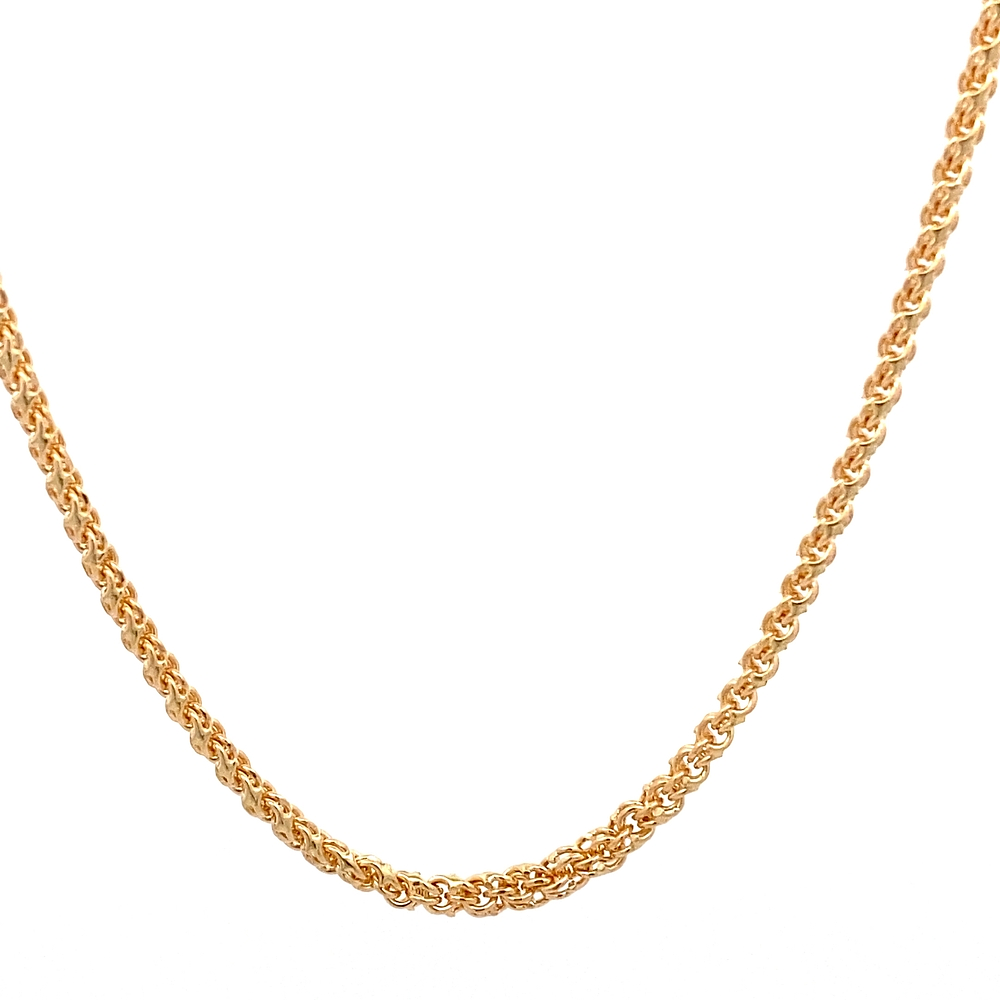 Cadena de Oro Amarillo 18K Barbada Doble Entrelazada