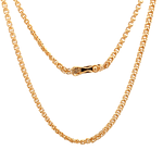 Cadena de Oro Amarillo 18K Barbada Doble Entrelazada