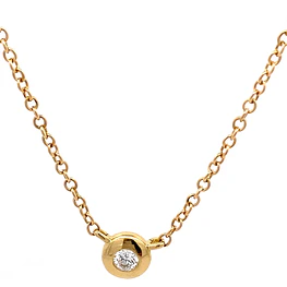 Cadena de Oro Amarillo 18K Rolo con Punto de Luz y Diamante