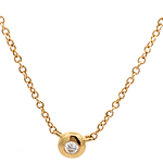 Cadena de Oro Amarillo 18K Rolo con Punto de Luz y Diamante