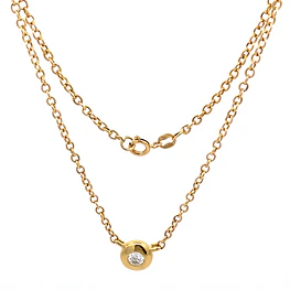 Cadena de Oro Amarillo 18K Rolo con Punto de Luz y Diamante