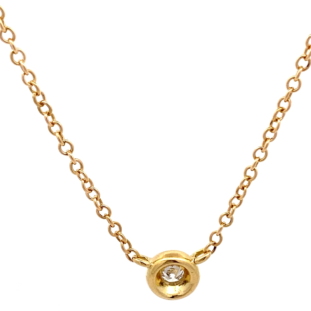 Cadena de Oro Amarillo 18K Rolo con Punto de Luz y Diamante