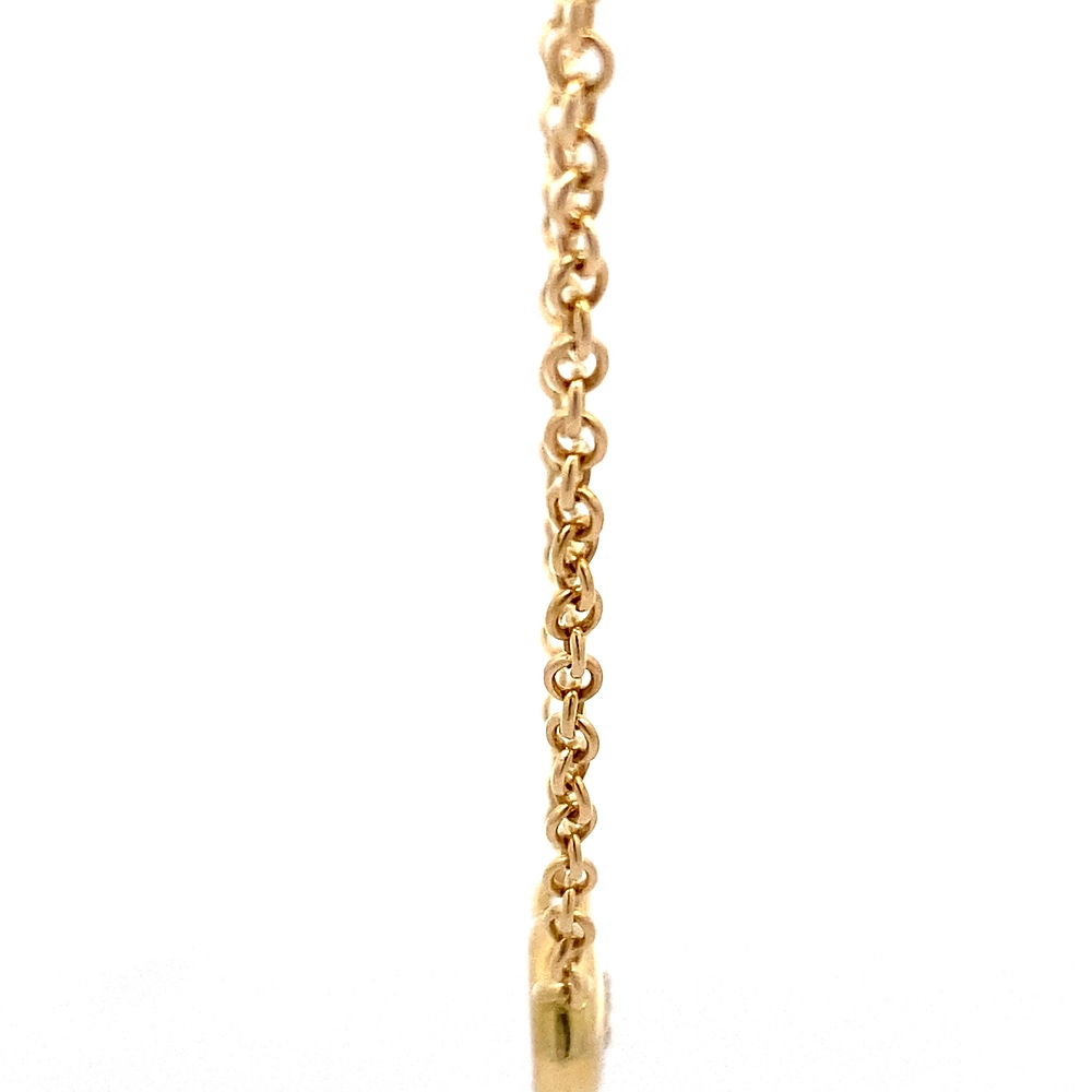 Cadena de Oro Amarillo 18K Rolo con Punto de Luz y Diamante