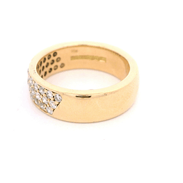 Anillo de oro amarillo 10K Tuerca Cintillo Tres Hileras con Diamantes