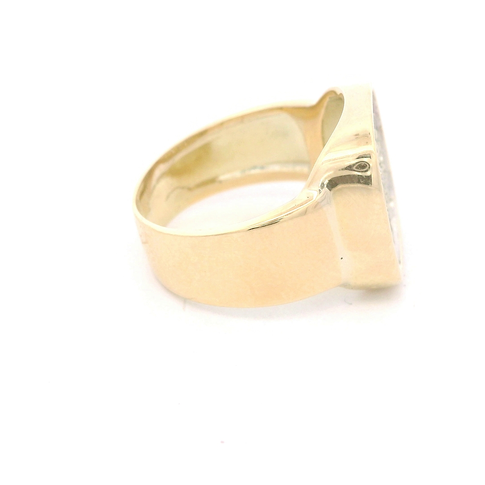 Anillo de Oro Amarillo 14K Bocel Cuadrado con 20 Diamantes